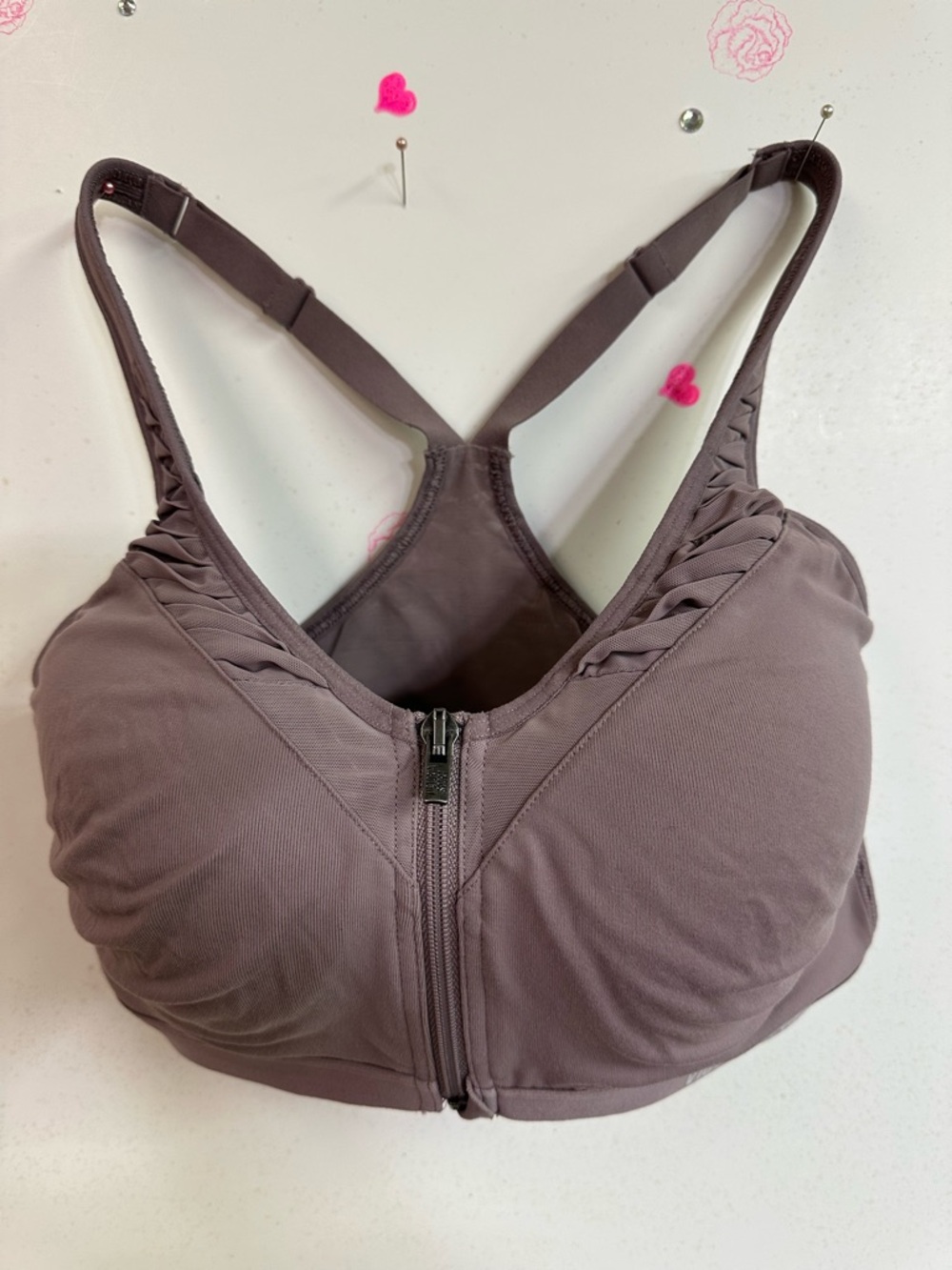 Victoria's Secret Front-Zip Wireless Bra - Taupe Plum